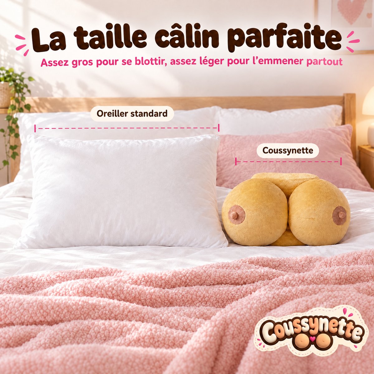 La taille du coussin Coussynette